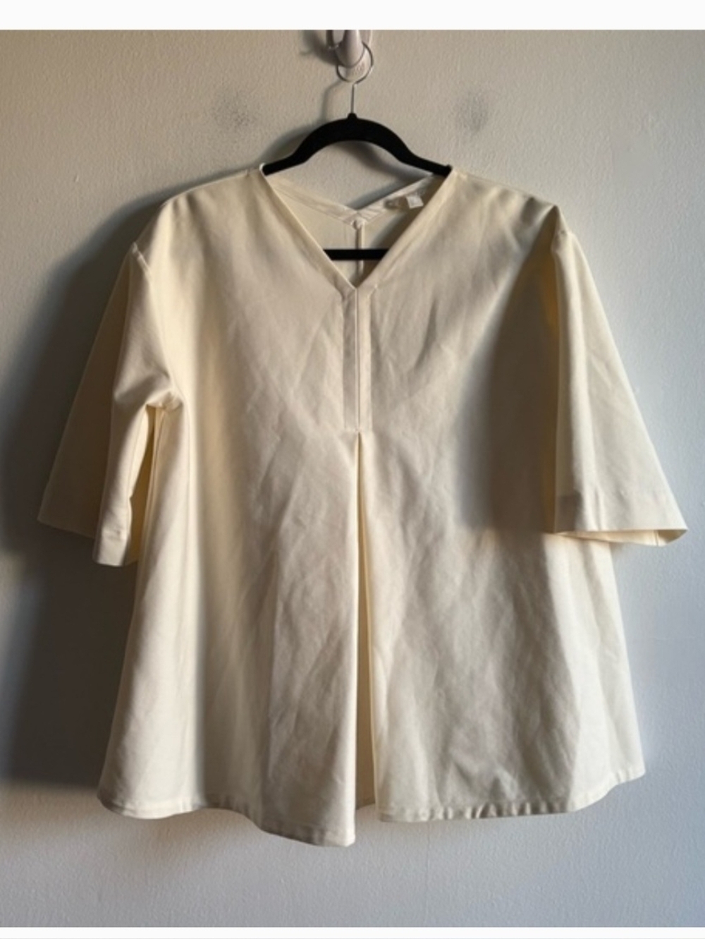 COS Sz M Off White Structured Oversized Trapeze Blouse - Picture 2 of 7